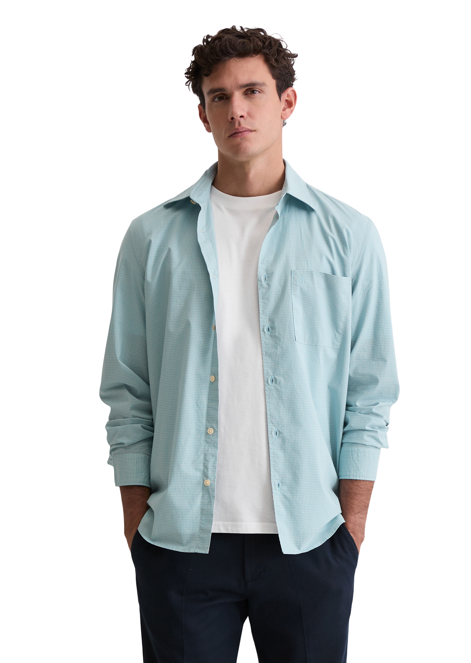 Chemise regular en carreaux vichy, MARC O'POLO
