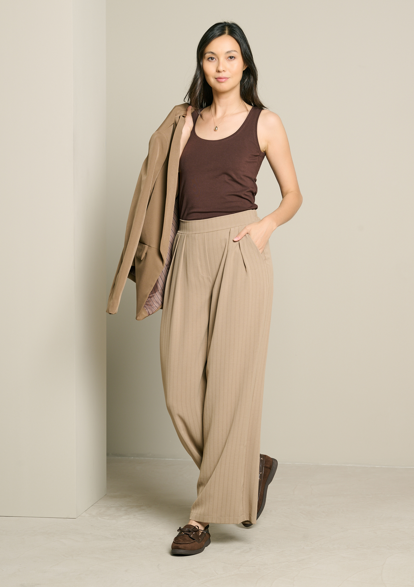Pantalon ample à rayures, LOLALIZA