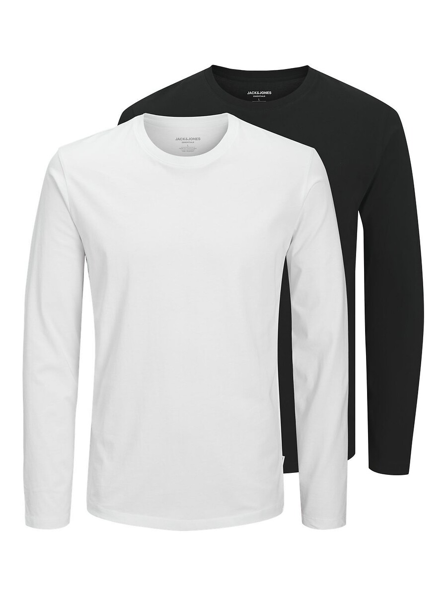 Set van 2 T-shirts met lange mouwen, JACK & JONES