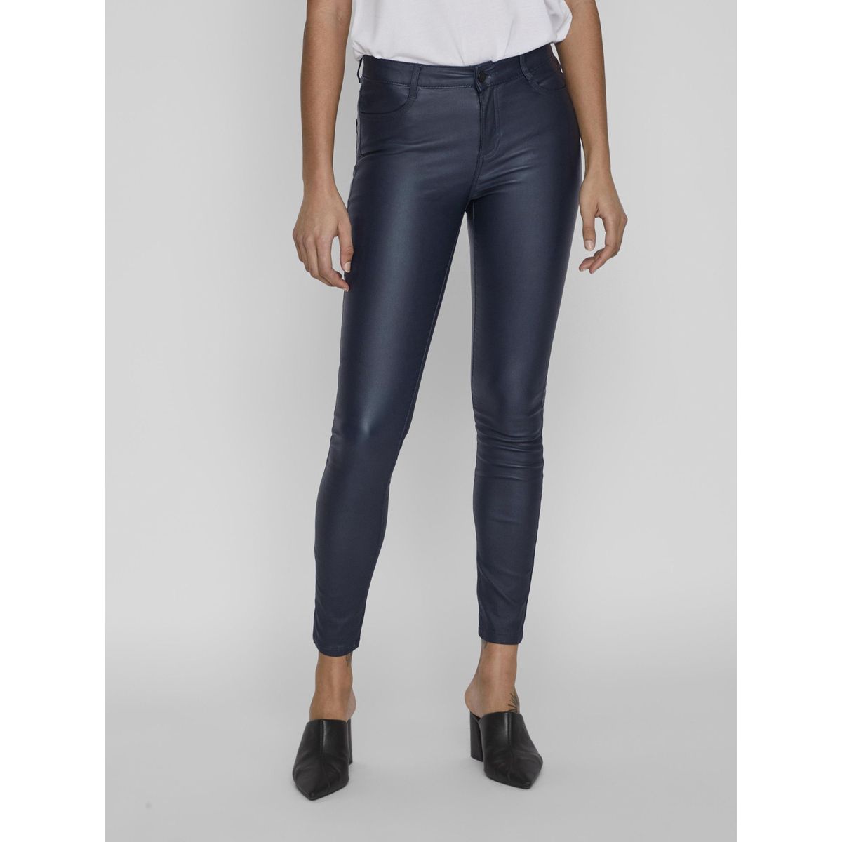 Pantalon enduit bleu La Redoute