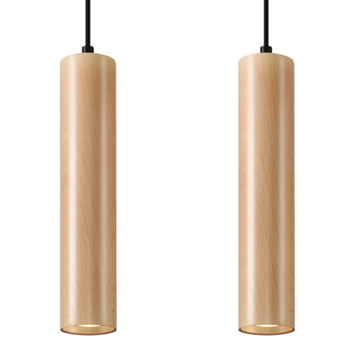 Suspension Bois Bois Naturel GU10 2 Lino Line, EDEN