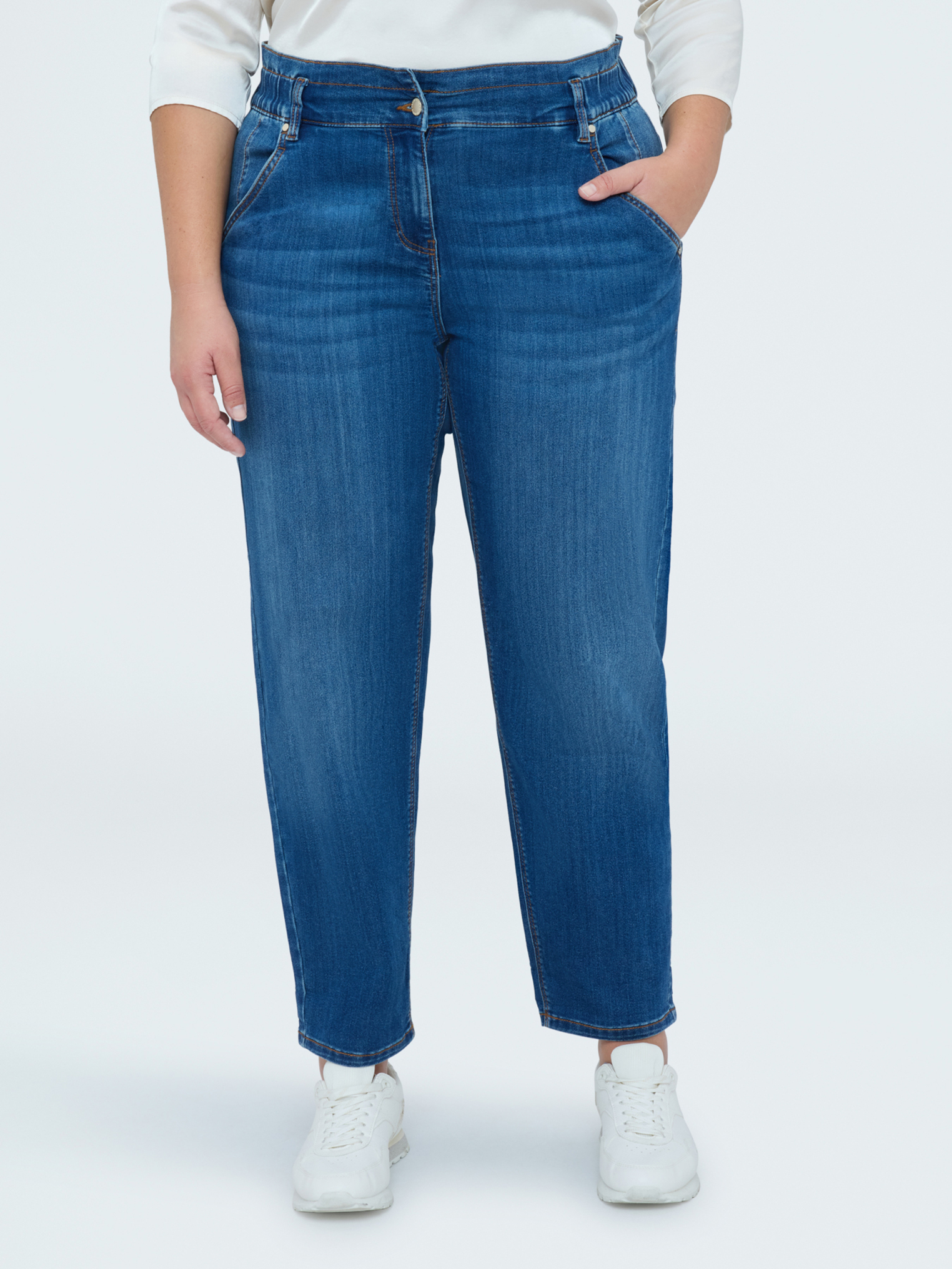 Jean Balloon lavage bleu effet washed, FIORELLA RUBINO