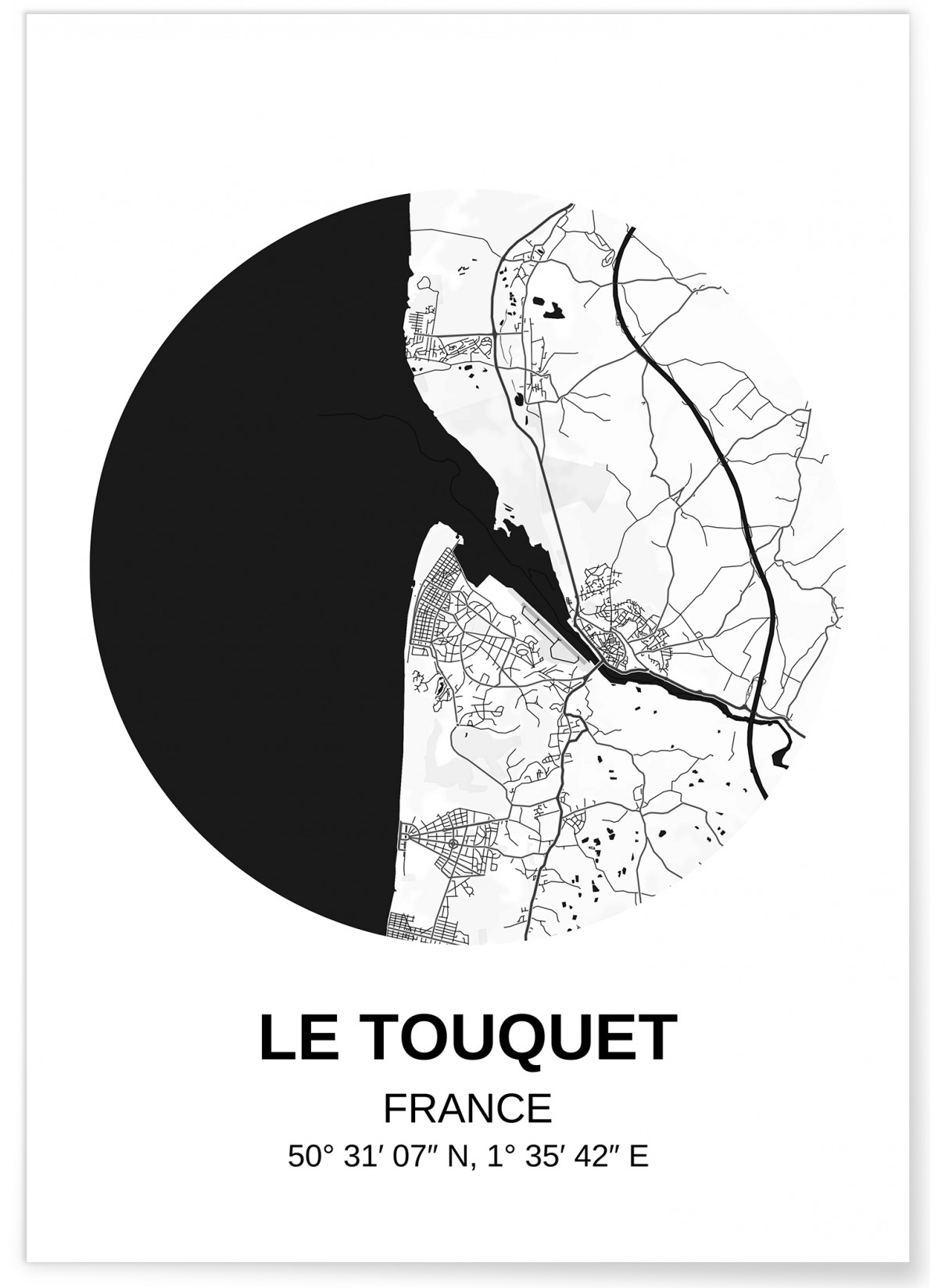 Affiche Carte Le Touquet, L'AFFICHERIE