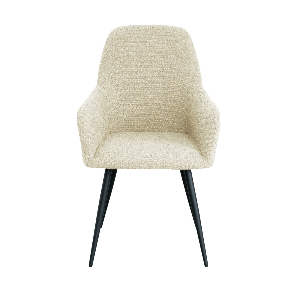Lot de 2 fauteuils de table en tissu bouclette et métal- HARBO, HOUSE NORDIC