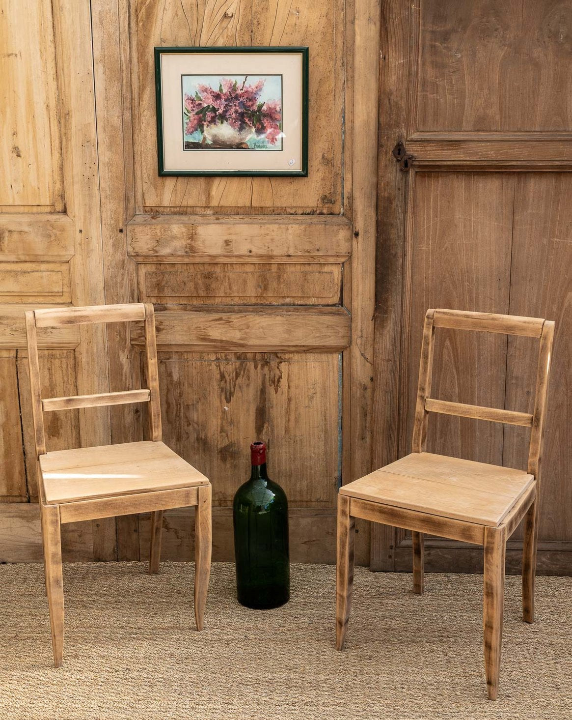 Paire de chaise en bois Claude N°470 - Bon état, DEBONGOUT