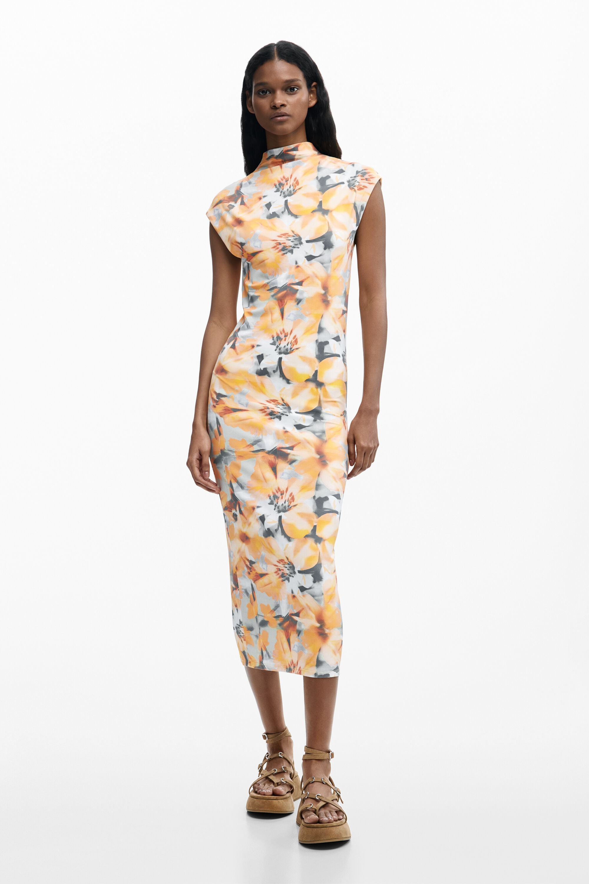 Robe fourreau fleurs, DESIGUAL