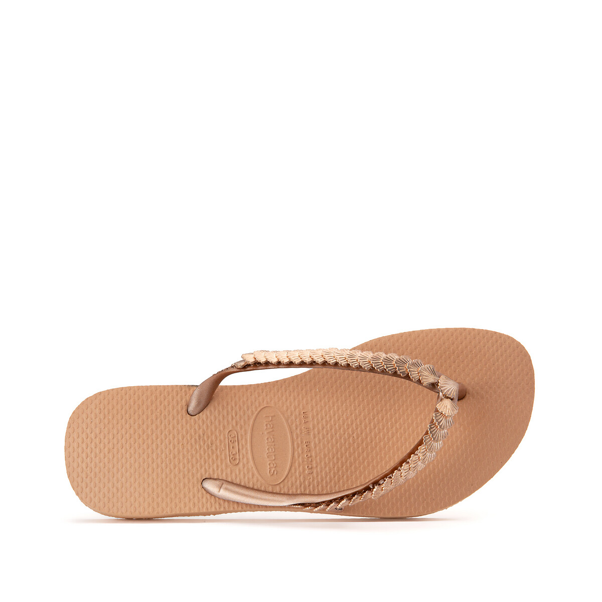 Slim Shell Mesh Flip Flops Salmon Havaianas La Redoute