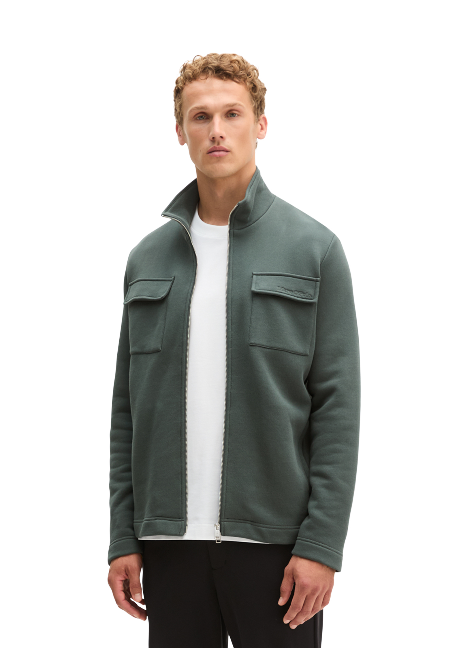 Veste en molleton coupe classique en pur coton biologique, MARC O'POLO
