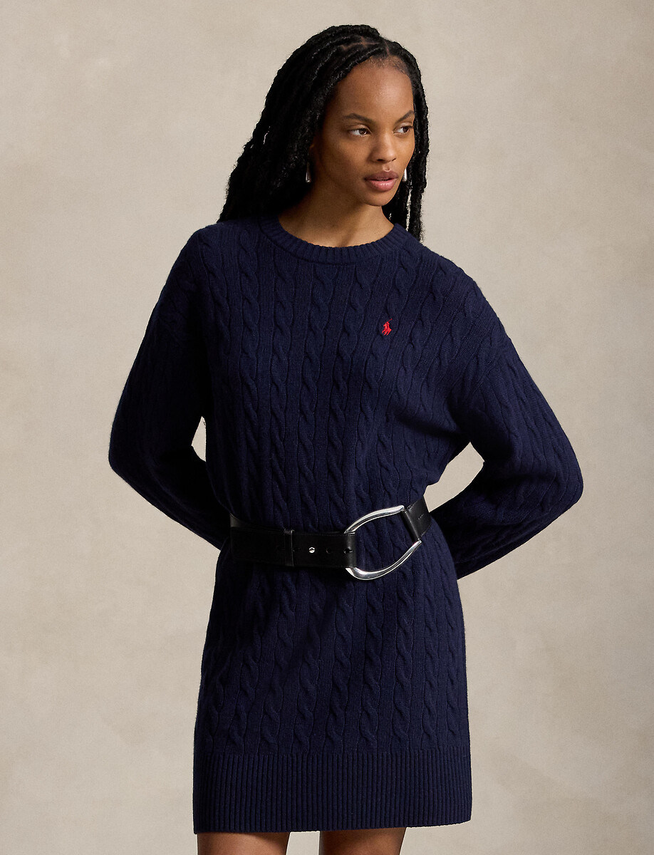 Robe courte torsadée, 80% laine 20% cachemire, POLO RALPH LAUREN