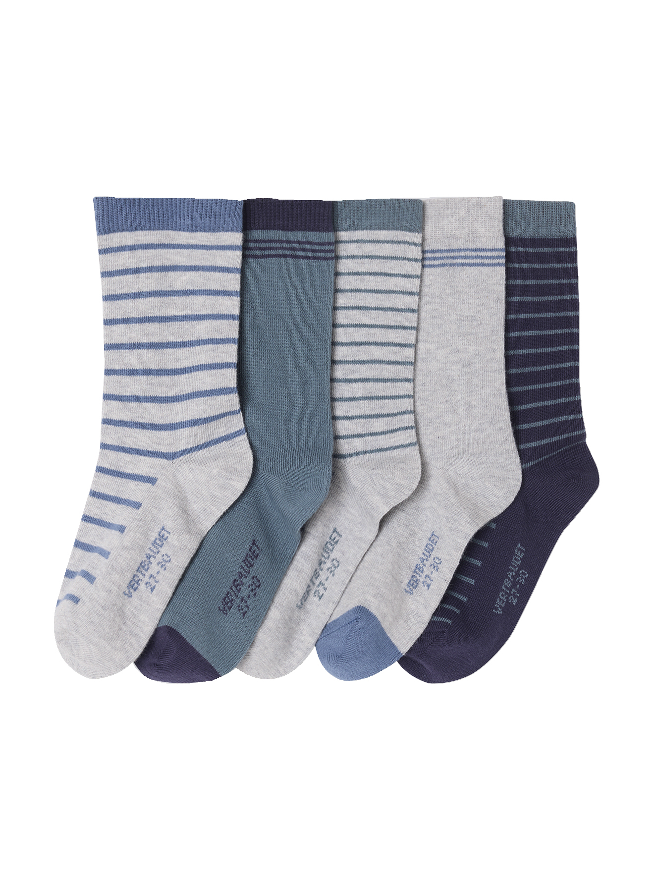 Lot de 5 paires de chaussettes rayées BASICS, VERTBAUDET