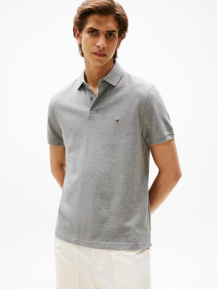 Polo droit stretch col 2 boutons