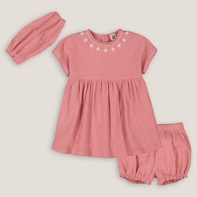 3-Piece Special Occasion Outfit in Cotton Muslin LA REDOUTE COLLECTIONS