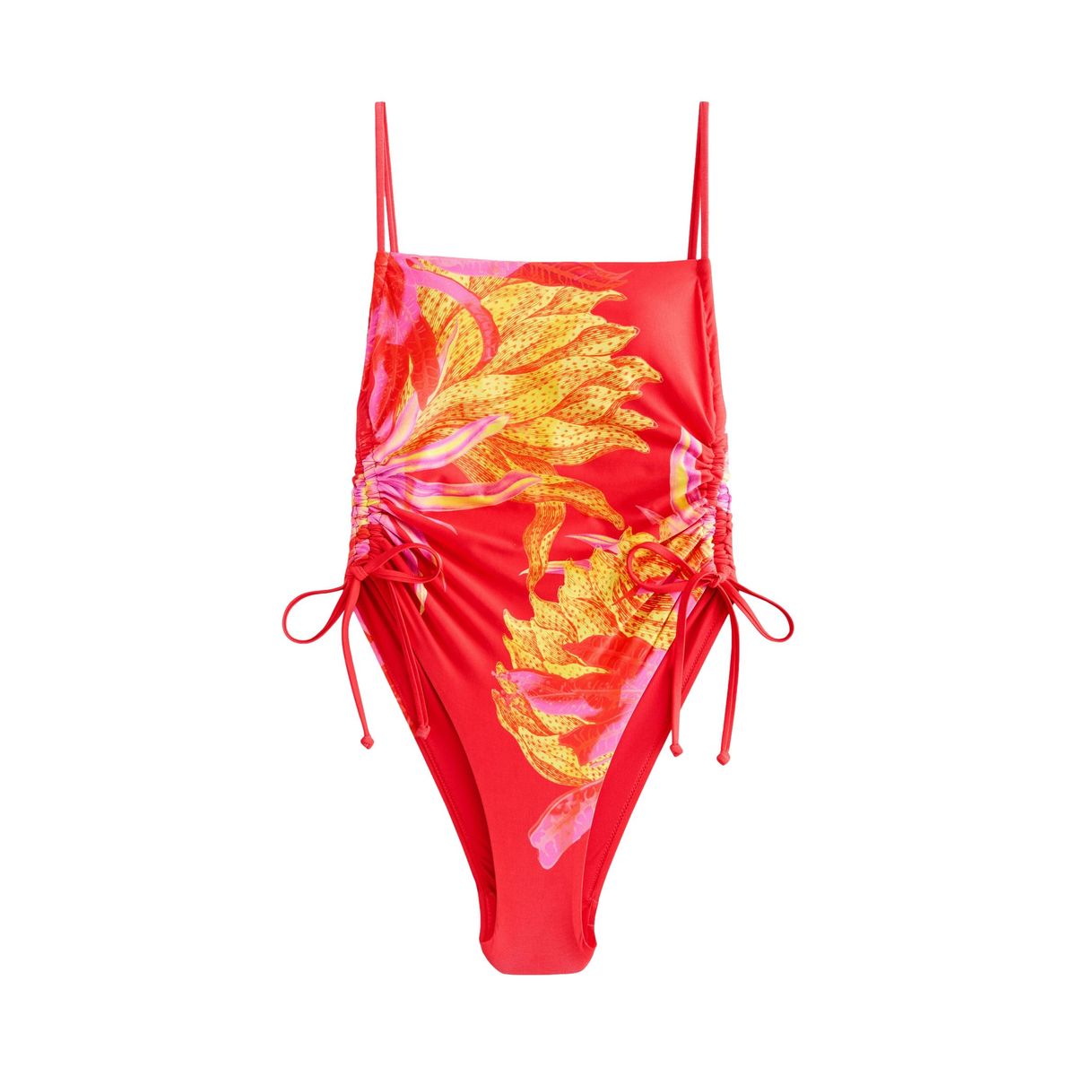 Maillot de bain froncé gainant à col carré, NEXT