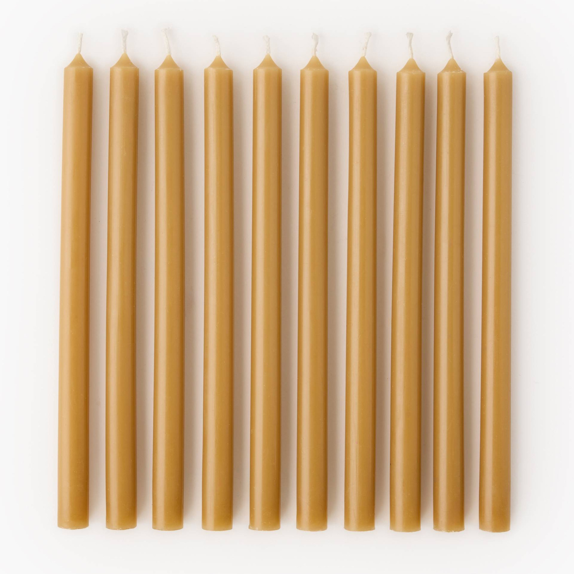 Lot de 10 bougies fines vertes, 1,3xh20cm en cire, MONOPRIX
