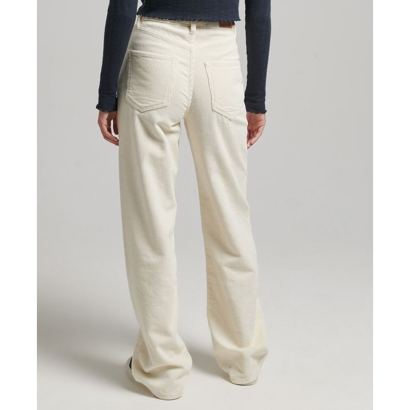 Pantalon velours sale femme blanc