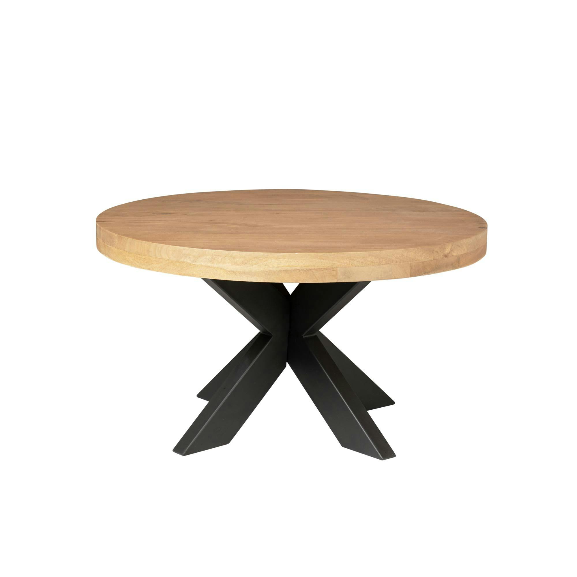 Table basse ronde en bois clair à pied croisé RIVANO, PIER IMPORT