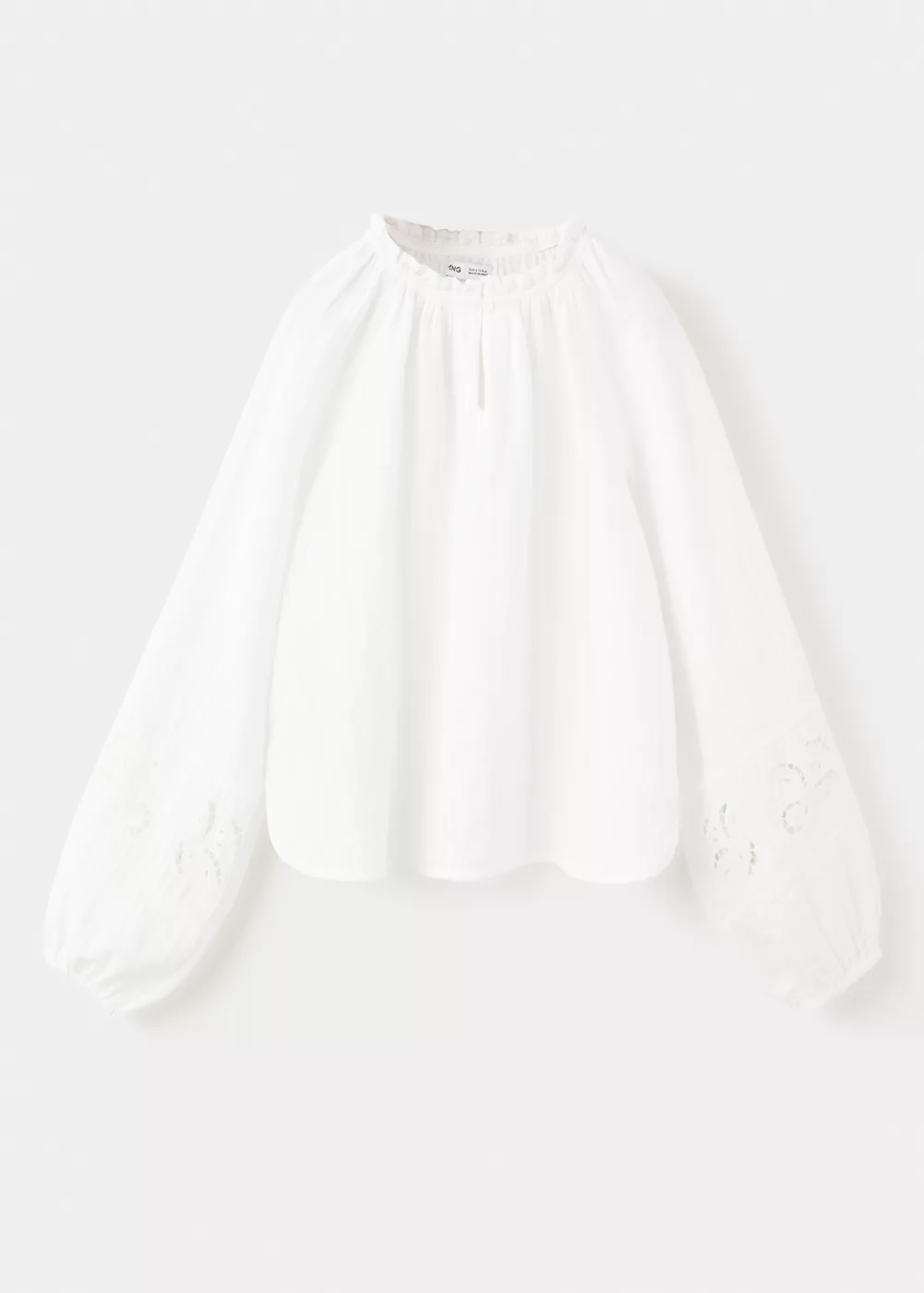 Blouse en coton à broderies ajourées, MANGO KIDS