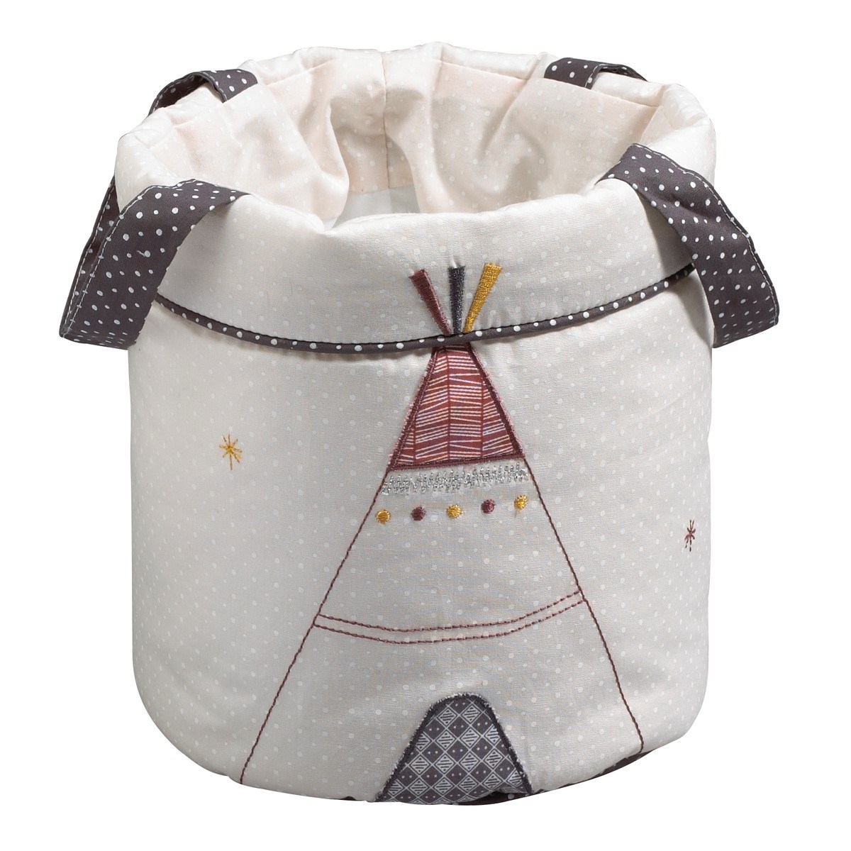 Lot de 3 panières gigognes en tissu en coton, SAUTHON