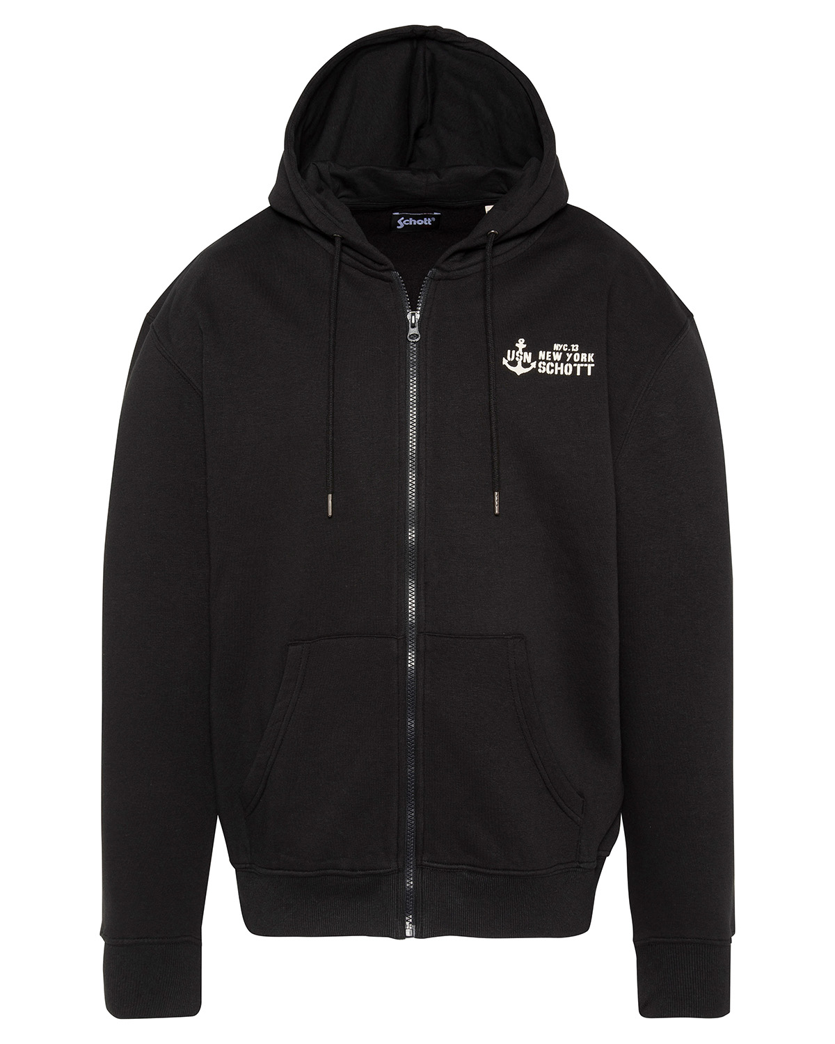 Sweatshirt zippé à capuche, SCHOTT