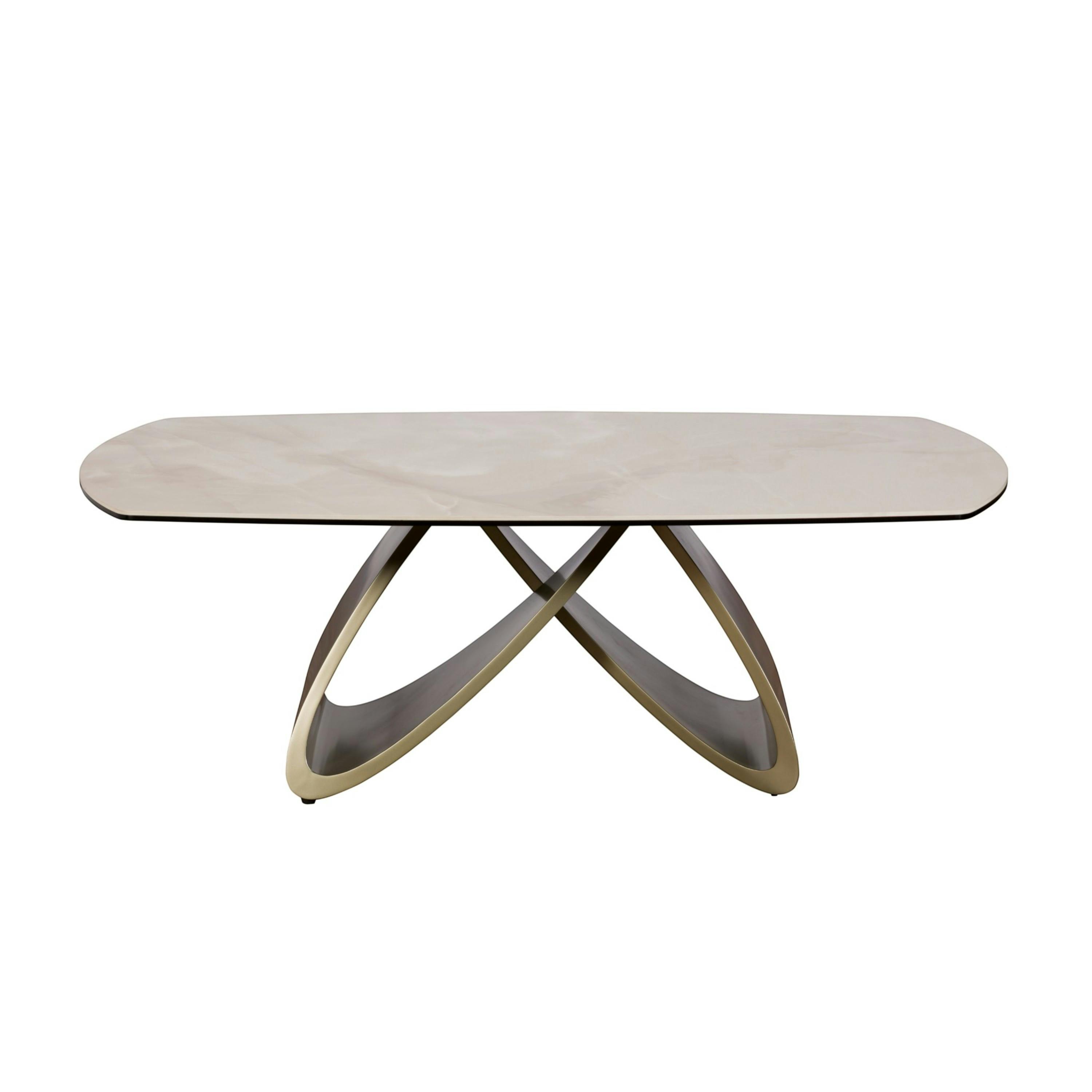Table basse céramique brillante et pied graphique SYRA, PIER IMPORT