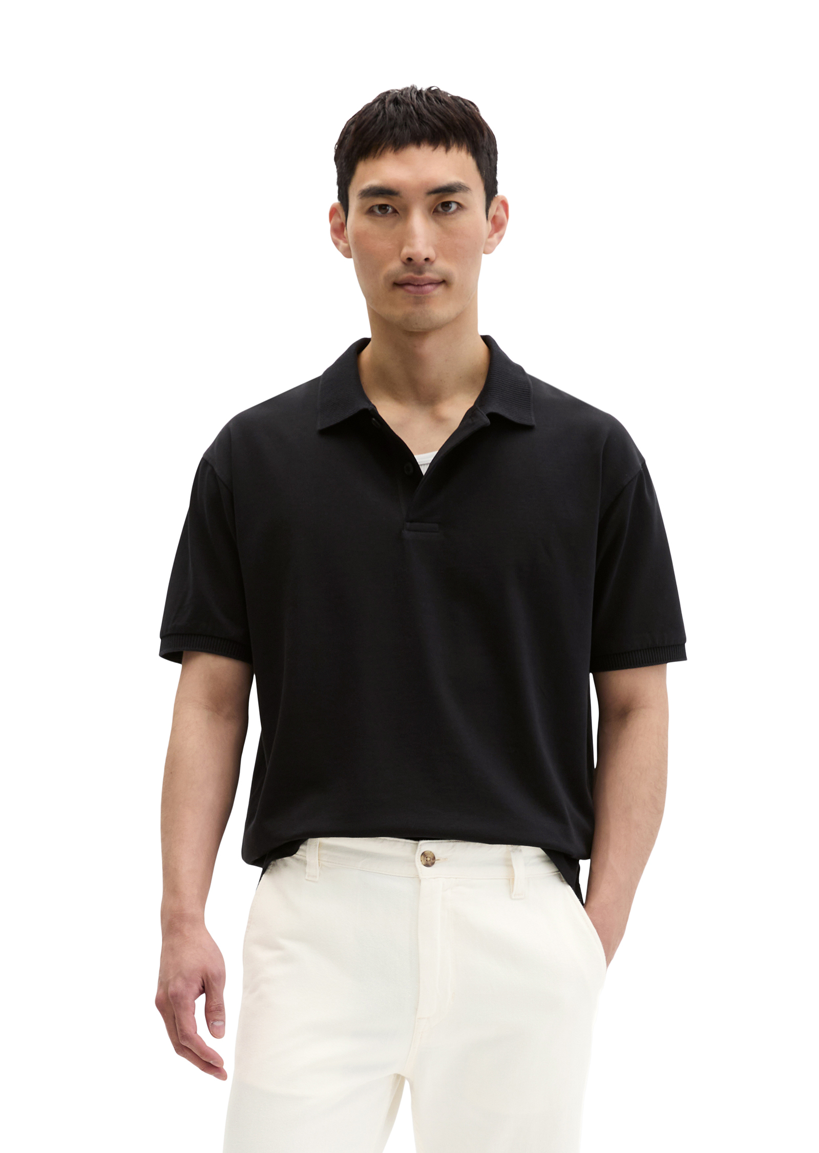 Polo loose en jersey de coton bio épais, MARC O'POLO