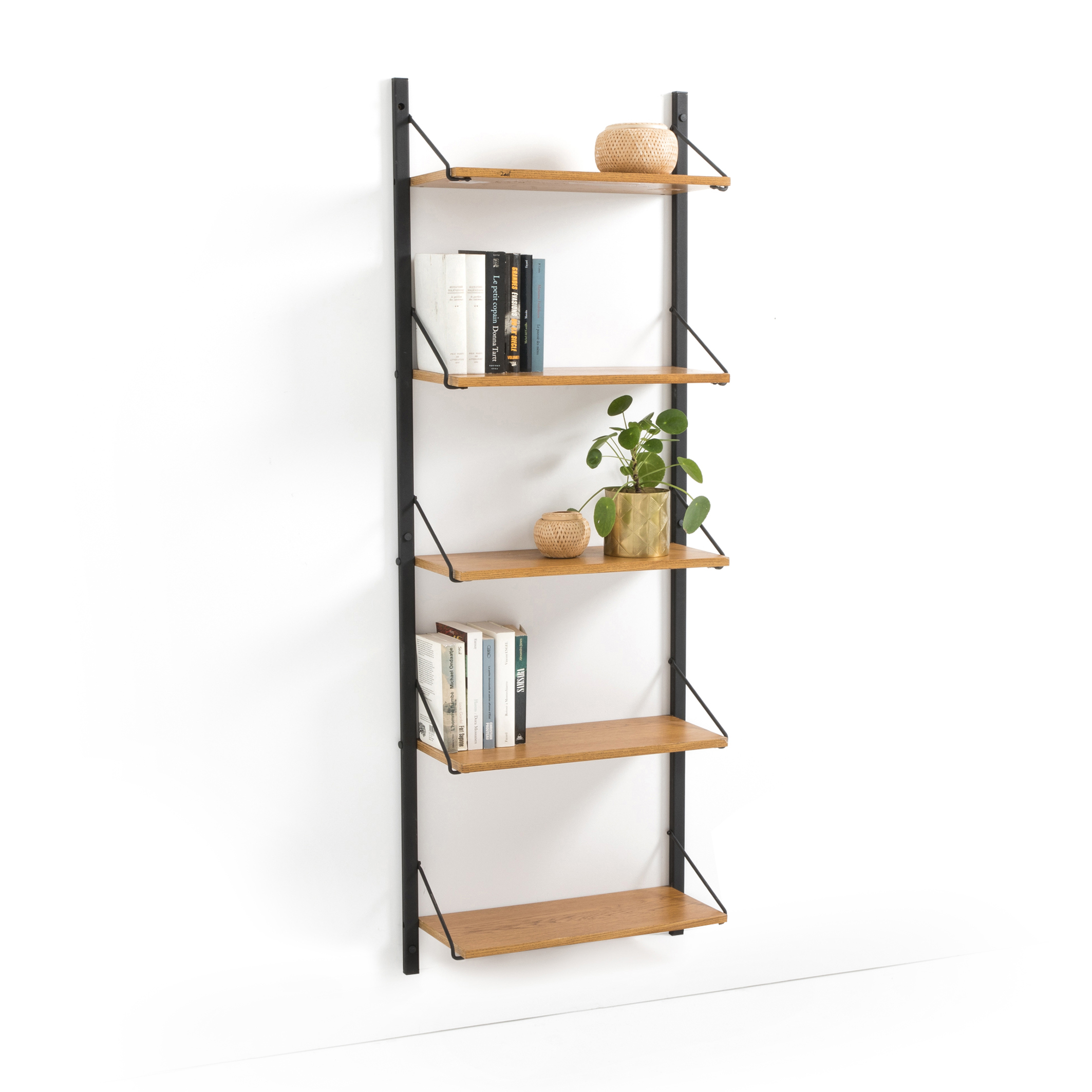 Quilda Wall Mounted Vintage Bookcase, Wall Mounted Bookcase Shelf
