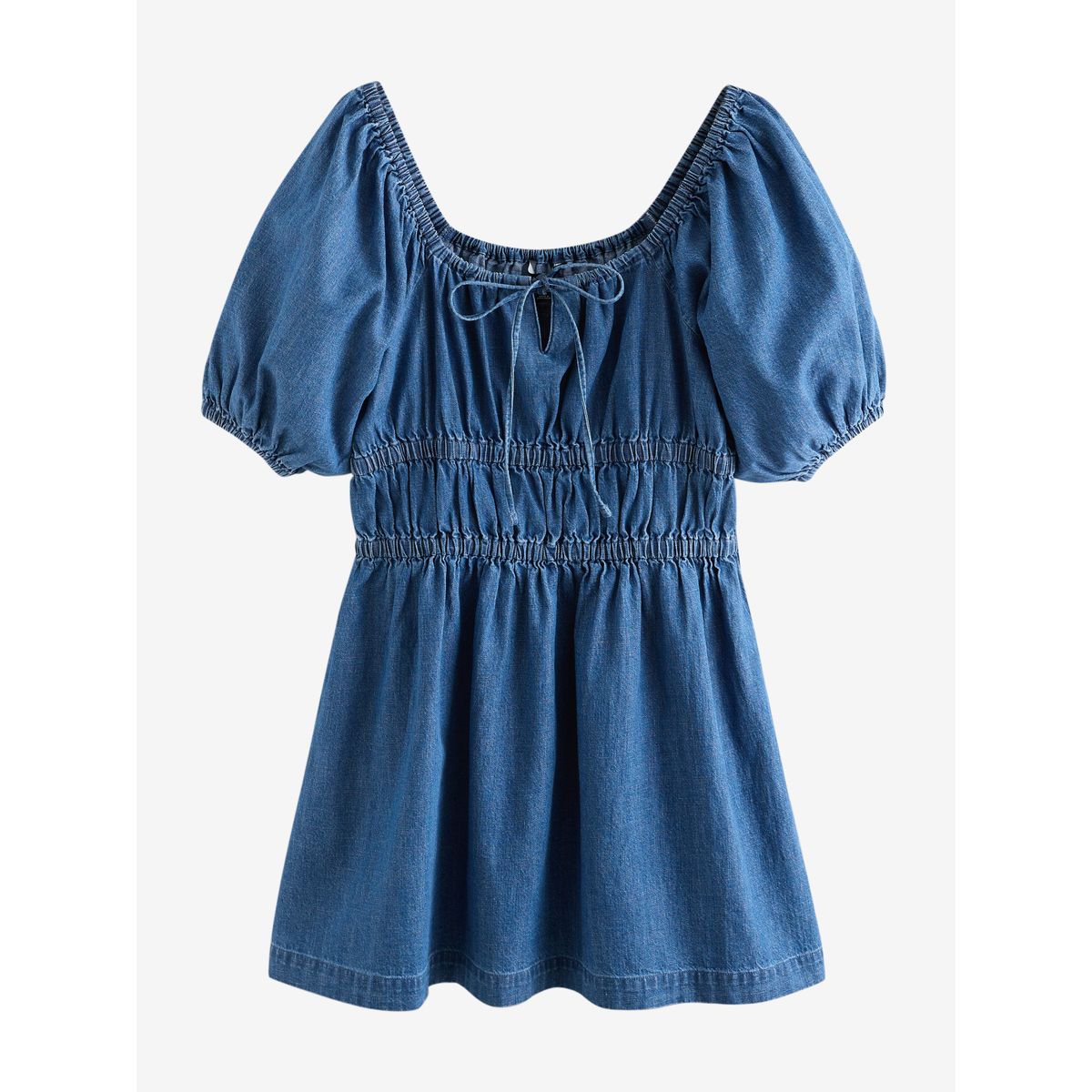 Robe courte en jean à manches bouffantes, NEXT