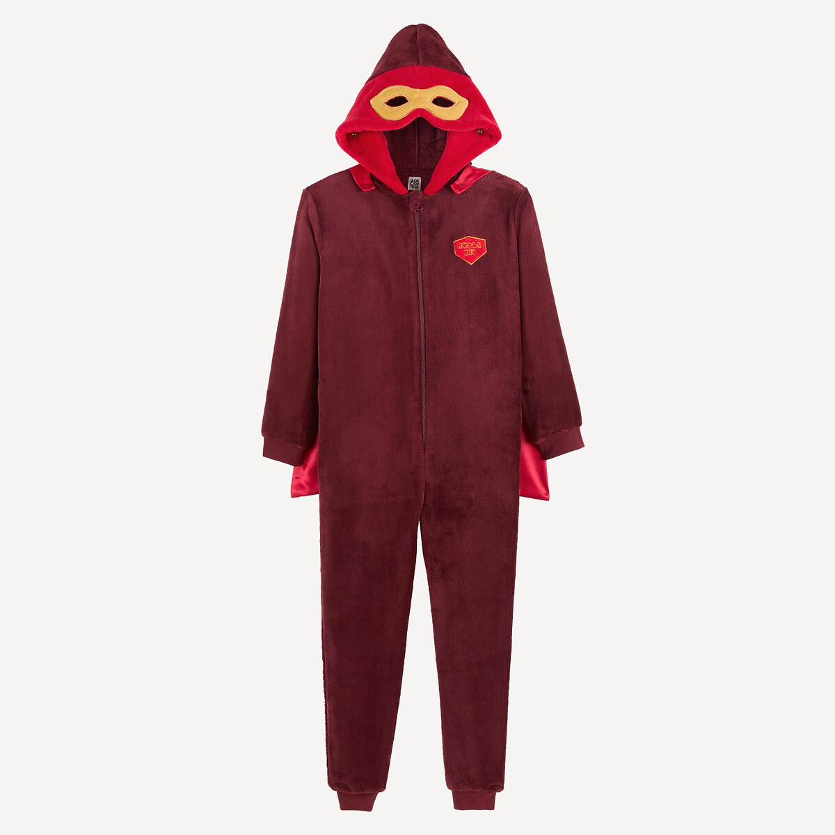 Fleece Superhero Hooded Onesie with Detachable Mask and Cape, LA REDOUTE COLLECTIONS