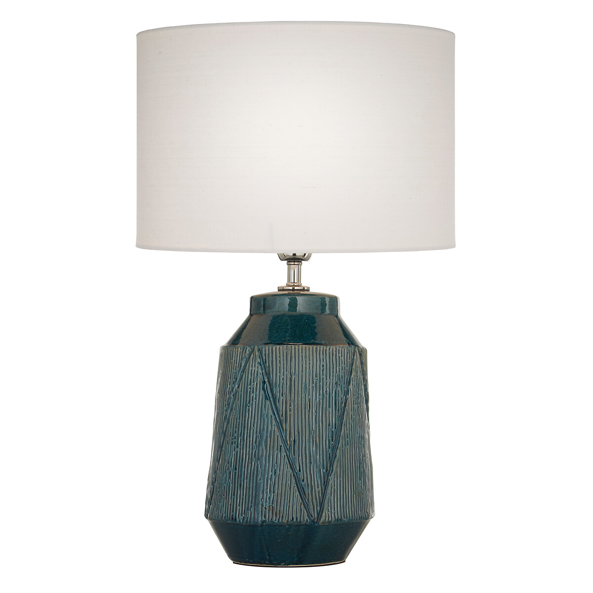 Teal Aztec Pattern Gloss Ceramic Table, Aztec Design Table Lamps