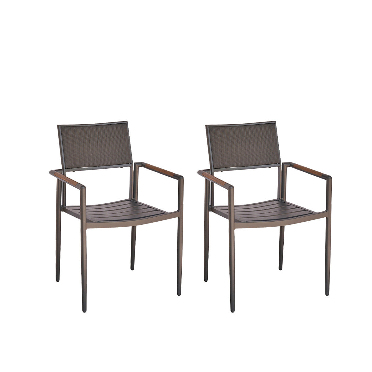 Lot de 2 fauteuils en teck massif et aluminium SIENA, BERAH GETAH