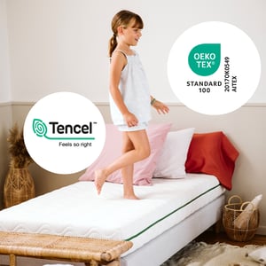 Matelas Landau Bébé Aloe R 72x33x4 Cm - Housse Lavable Tencel - Mousse Dense Certifié OekoTex
