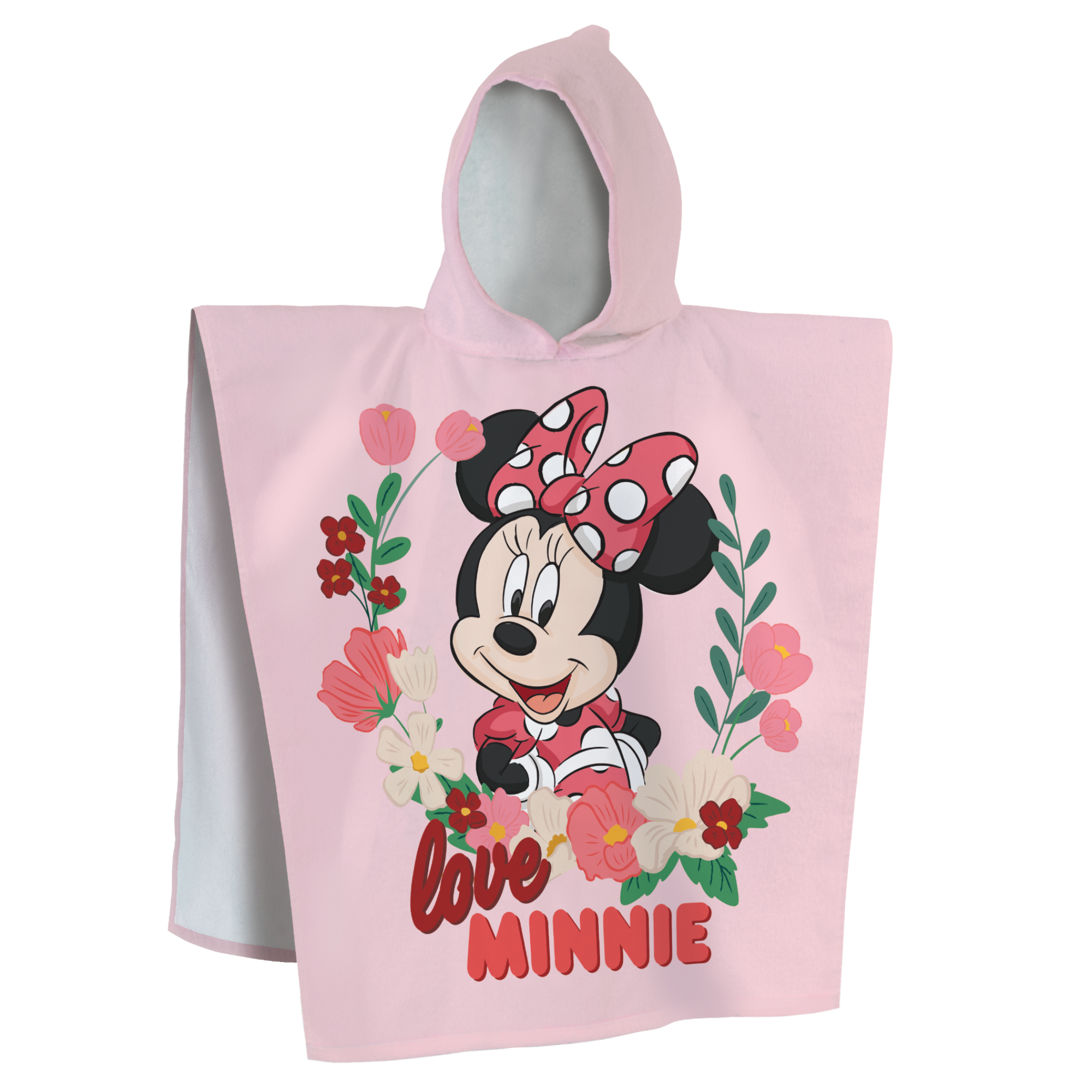 Cape de bain imprimee 100 coton minnie cute rose Disney La Redoute