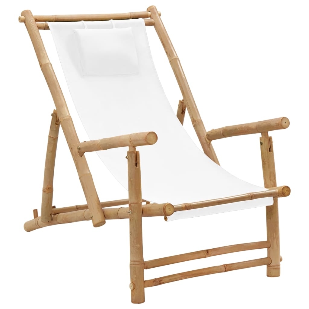 Chaise longue pliante en bambou, HOME MAISON