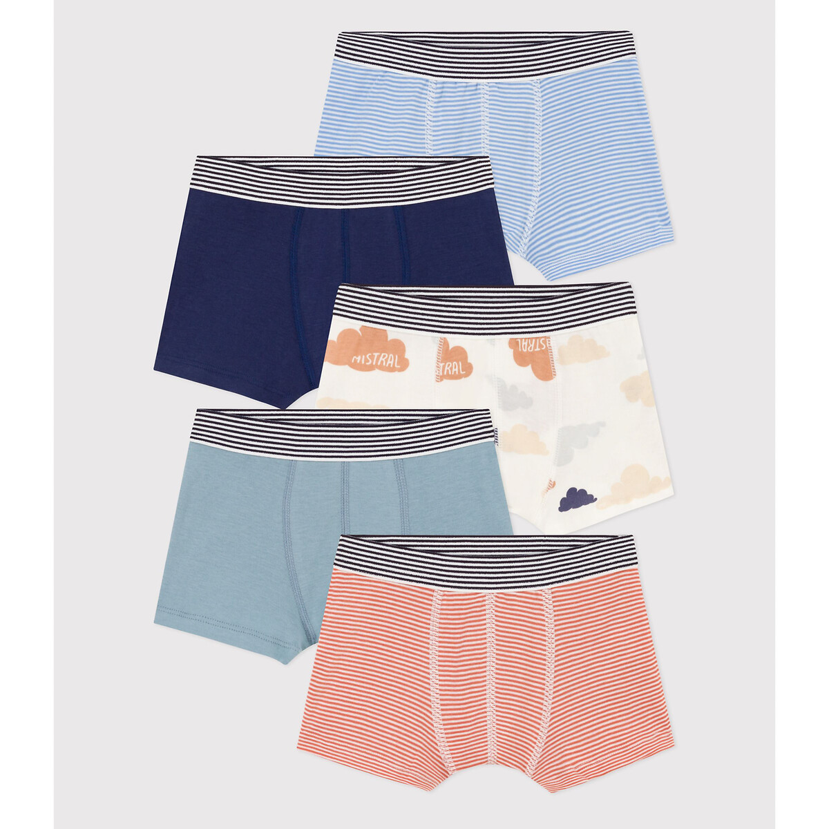 Pack of 5 Boxers in Organic Cotton