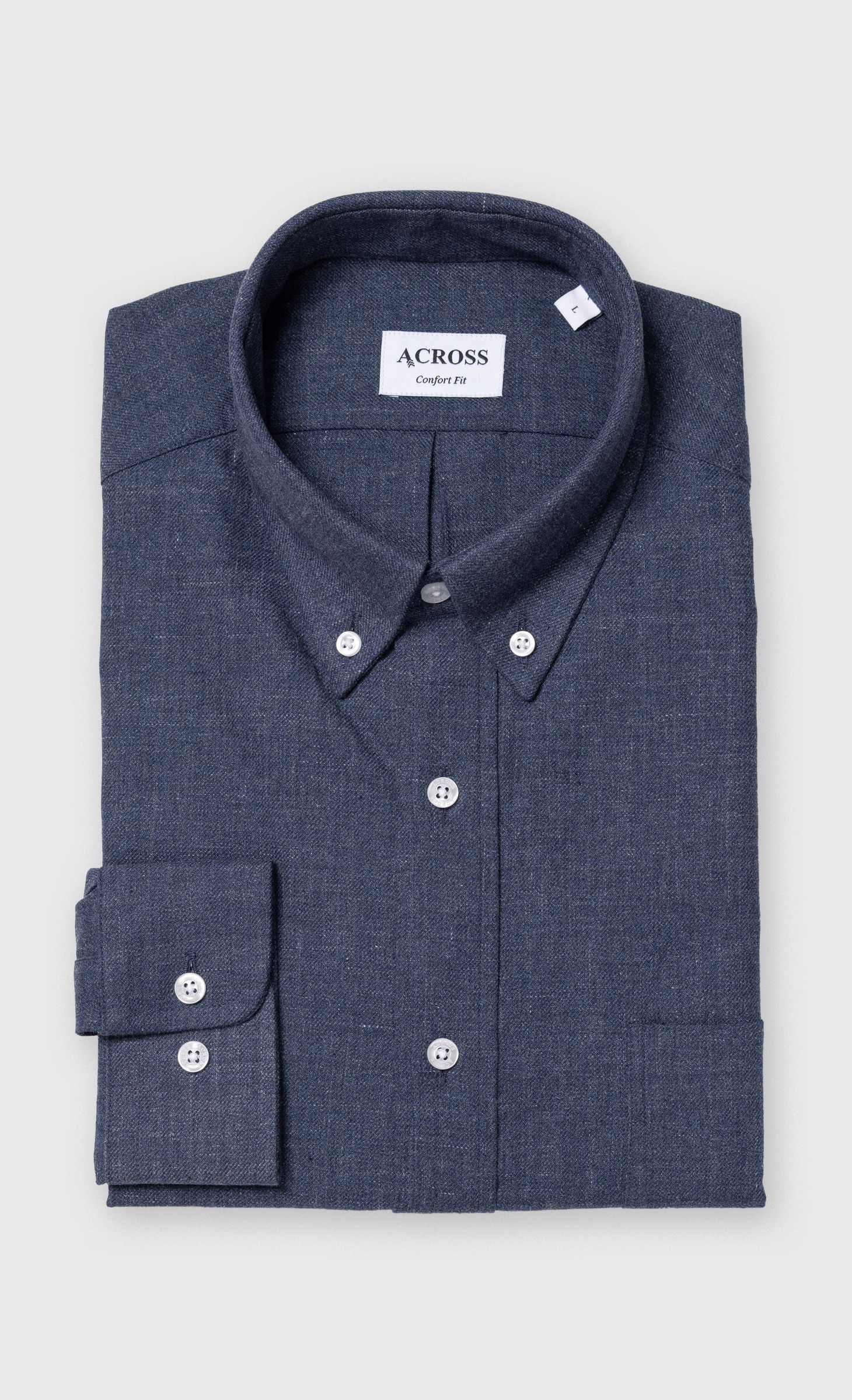Chemise Confort fit unie en flanelle, ACROSS