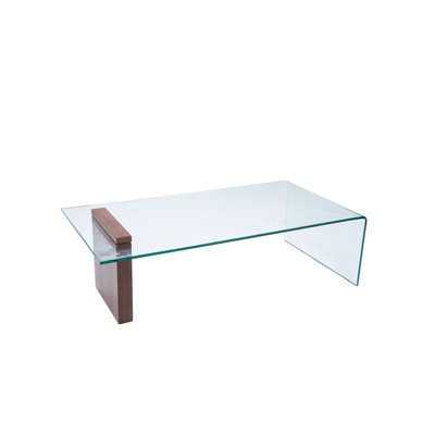 Table basse rectangulaire en bois et en verre L120 - ELLY AMADEUS