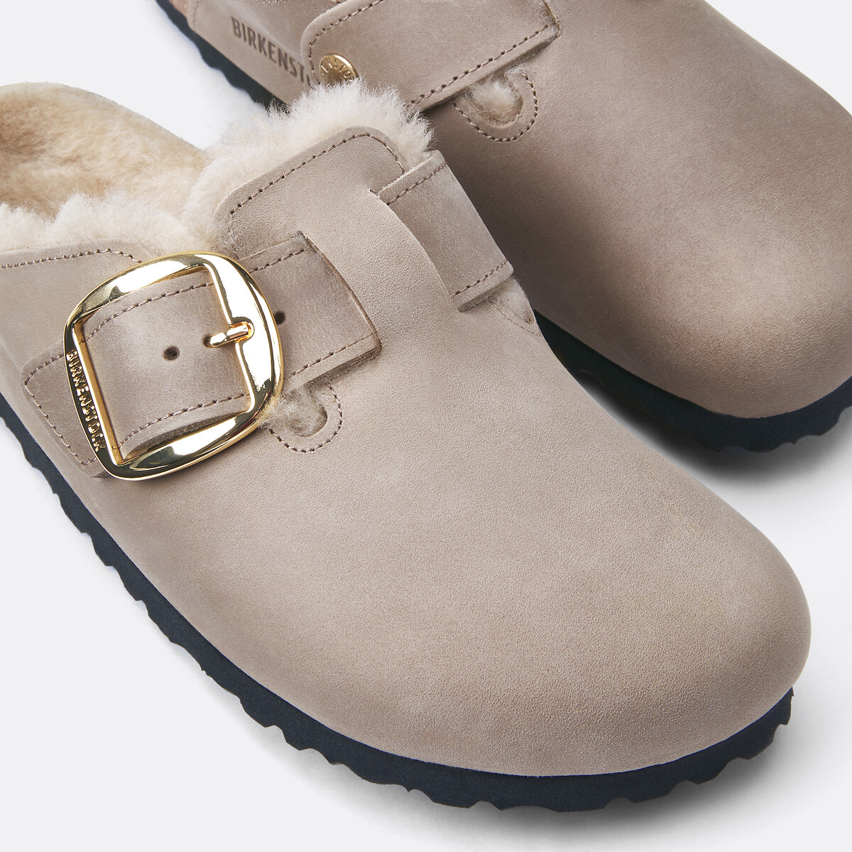 Birkenstock Zuecos de piel forrados Boston Big Buckle Sherling — foto 3