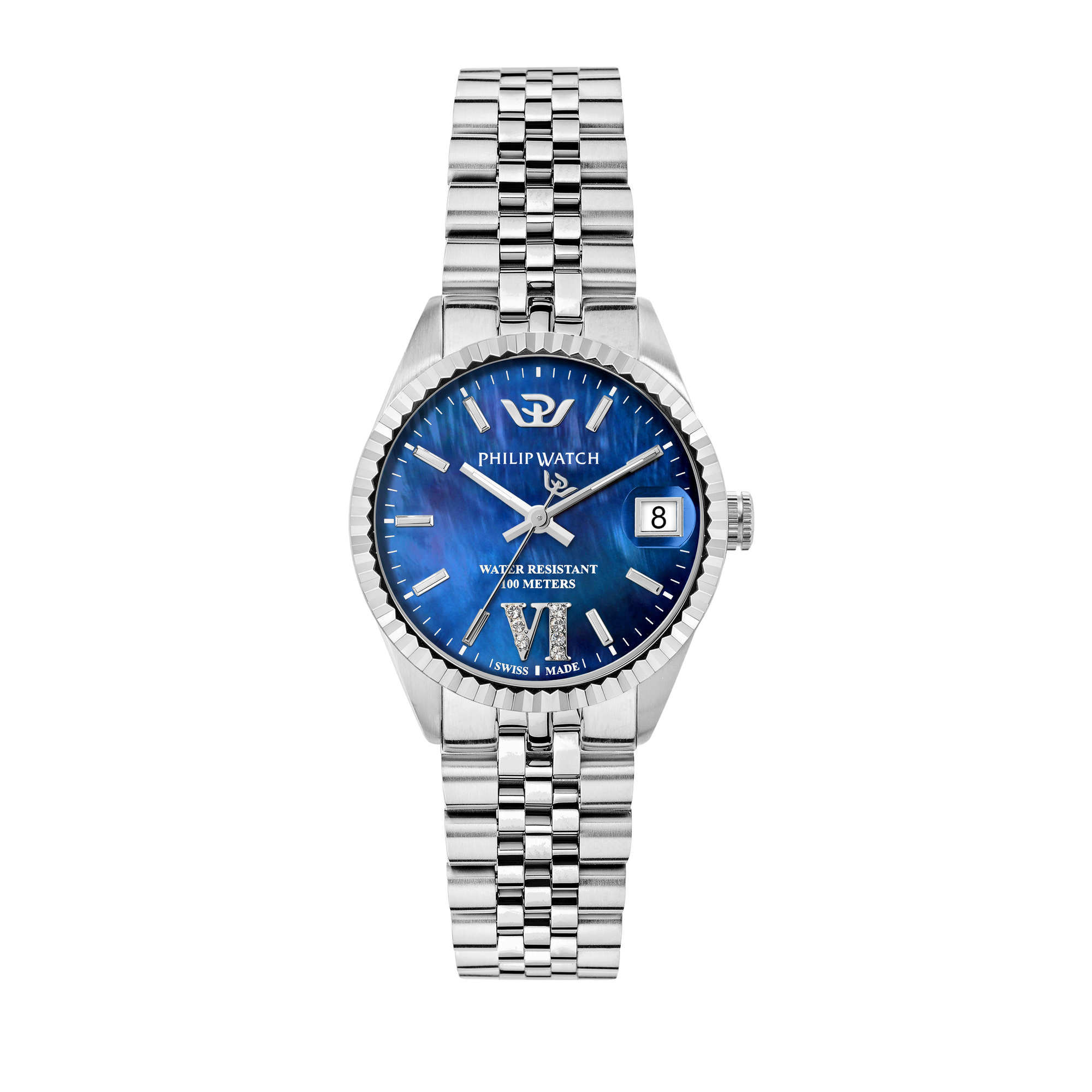Montre analogique en acier, diamants CARIBE, PHILIP WATCH