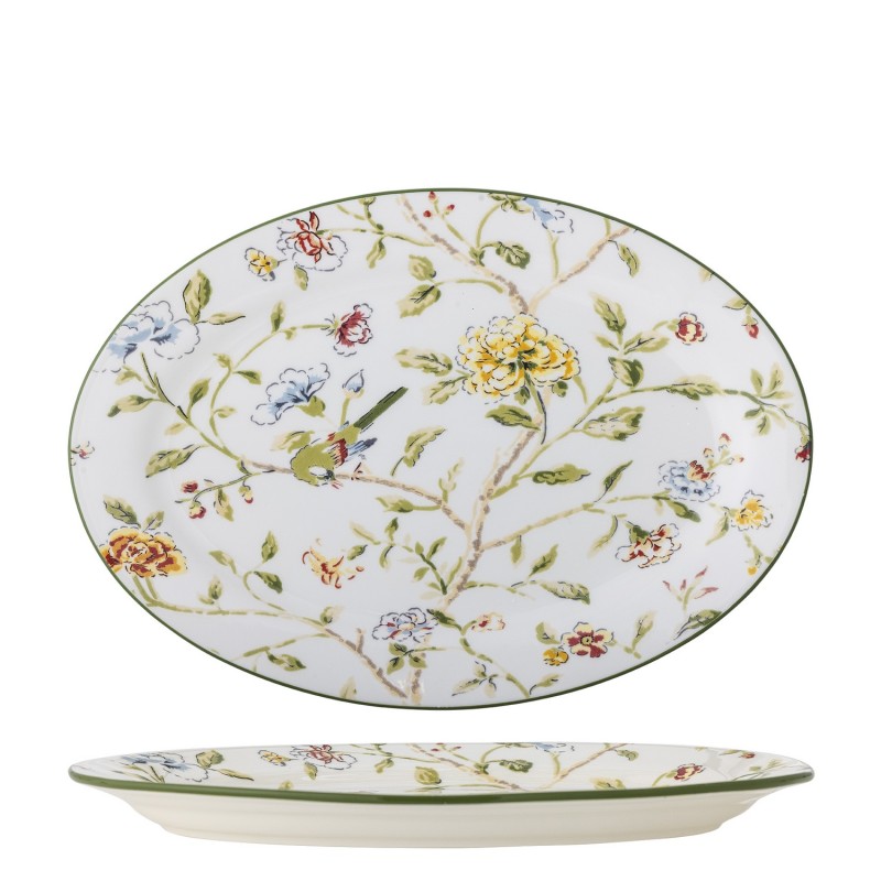 Plat de service ovale grès floral Bloomie, BLOOMINGVILLE