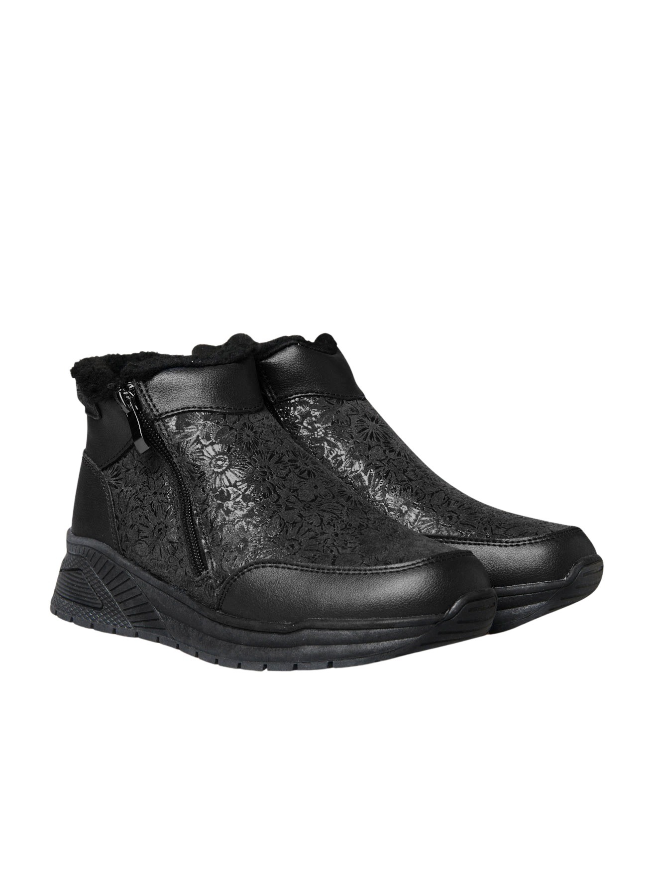 Boots zippées fourrées femme, PEDICONFORT
