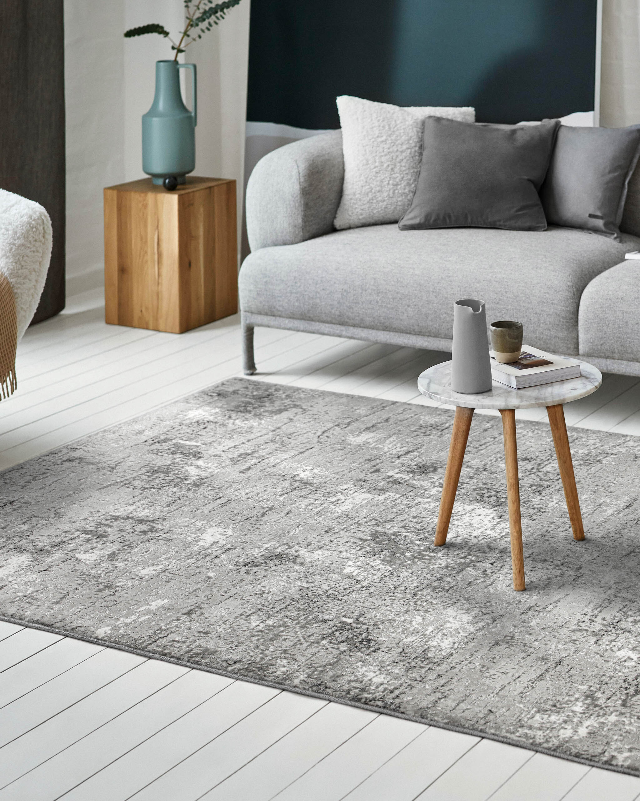 WECONhome Feel Vintage 2.0, tissé machine, tapis poils courts, certifié OEKO-TEX® (n° 11.HTR.94219) (80 x 150 cm, gris-argent) ,  Feel Vintage 2.0, ESPRIT