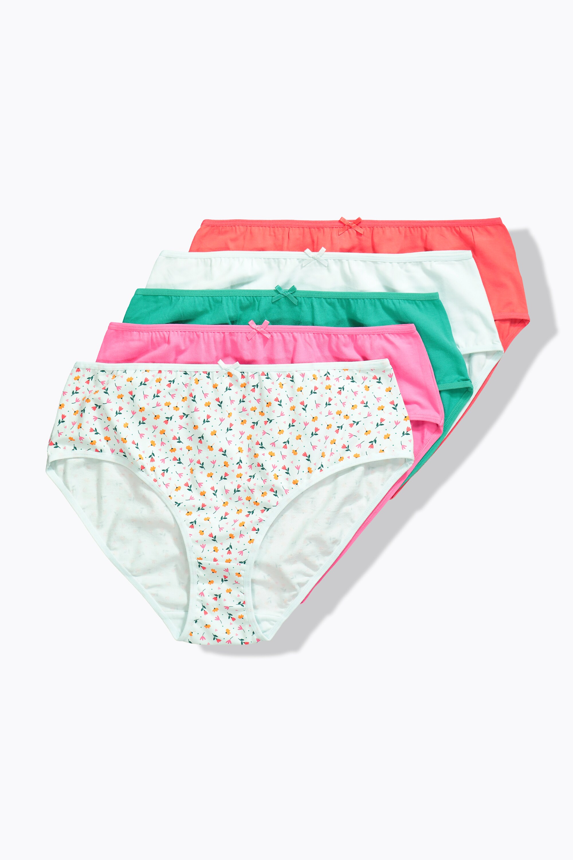 Culottes midi en lot de 5, motif fleurs/uni, ULLA POPKEN