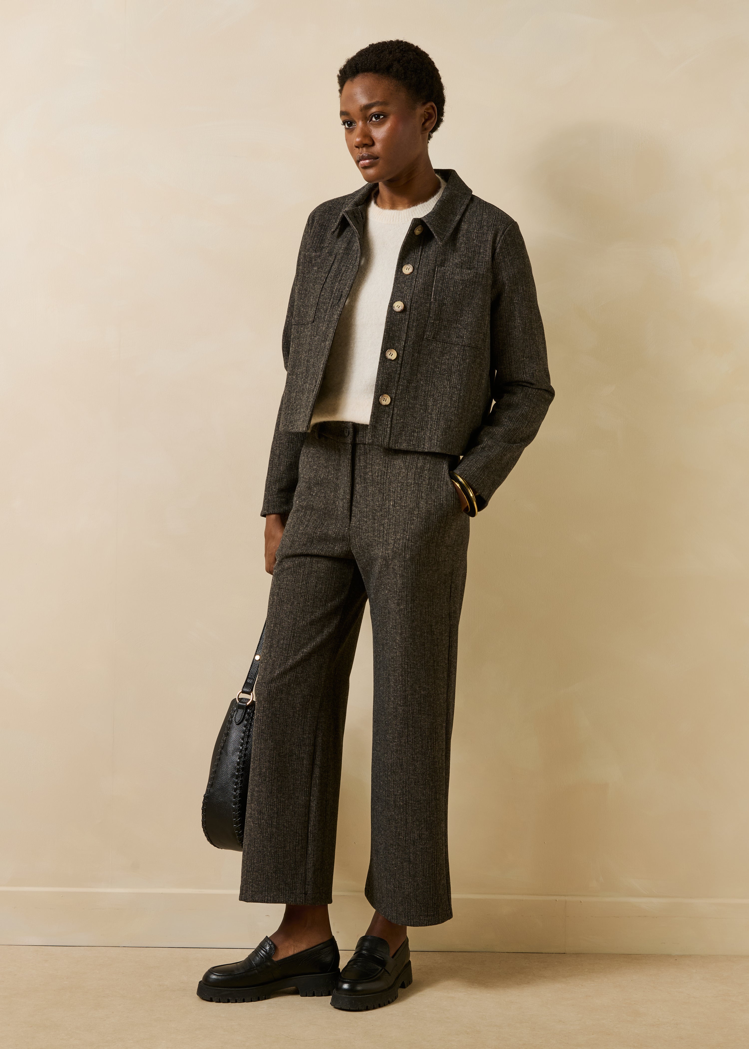 Veste courte en milano manches longues, LA FEE MARABOUTEE