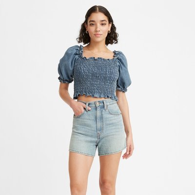 Cotton Mix Short Blouse with Balloon Sleeves LEVI'S