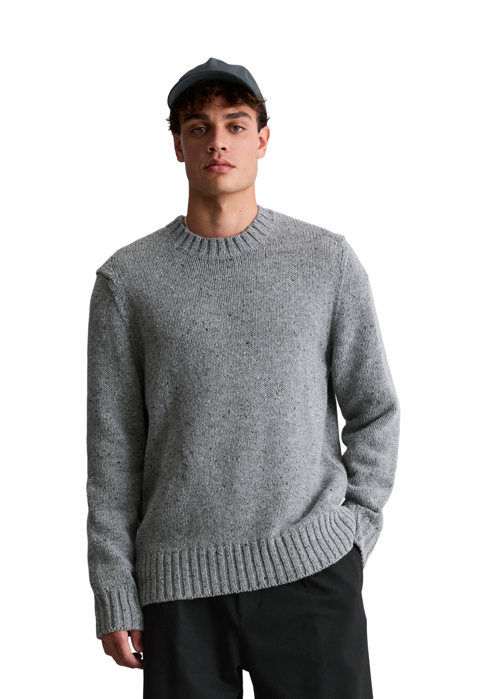 Pull coupe classique en mélange de laine vierge douce, MARC O’POLO DENIM