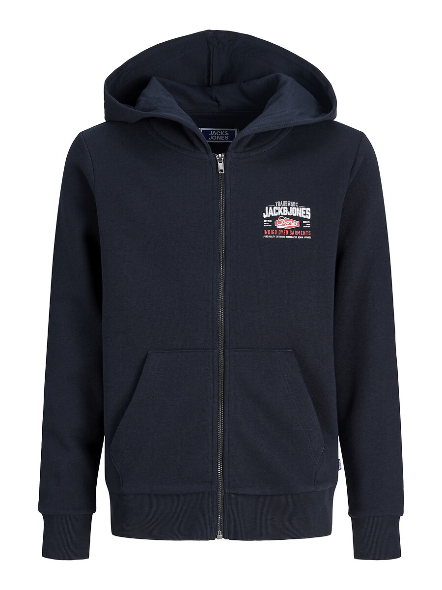 Sweat zippé à capuche en molleton, JACK & JONES JUNIOR