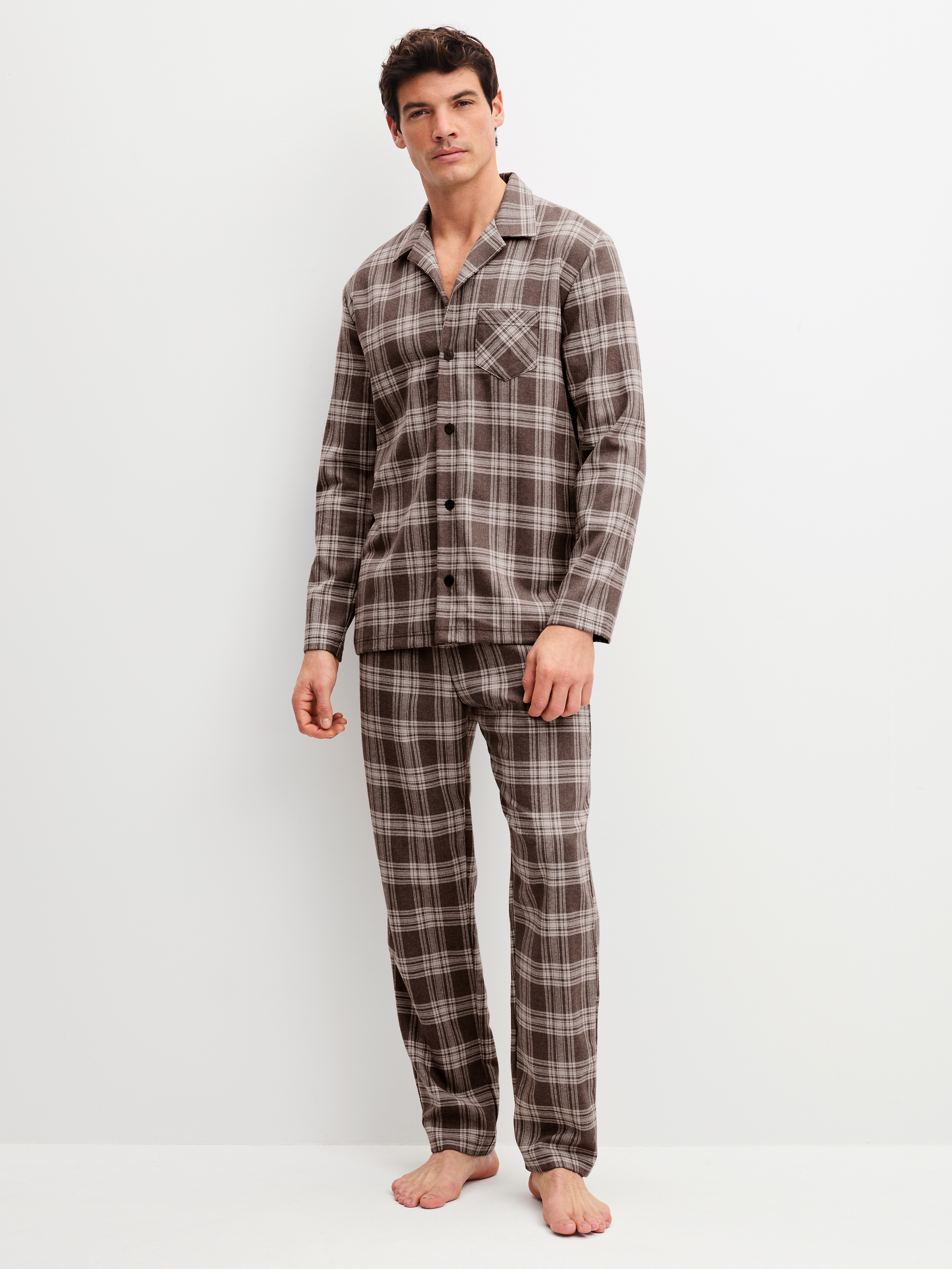 Pyjama boutonné manches longues Lyocell RELAX FLANNEL MOOD, CALIDA