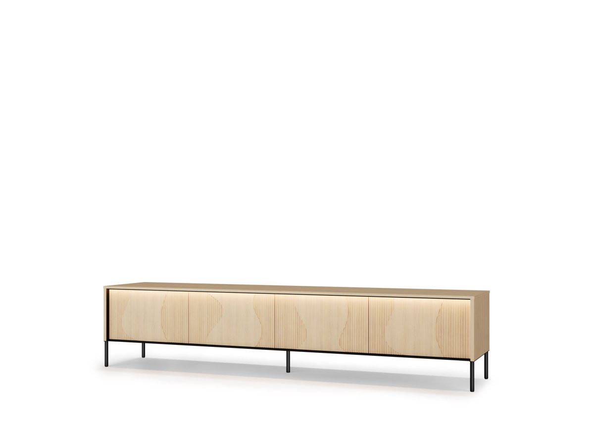 Meuble TV 193 cm panneaux de particules et MDF, FLORE, BOBOCHIC