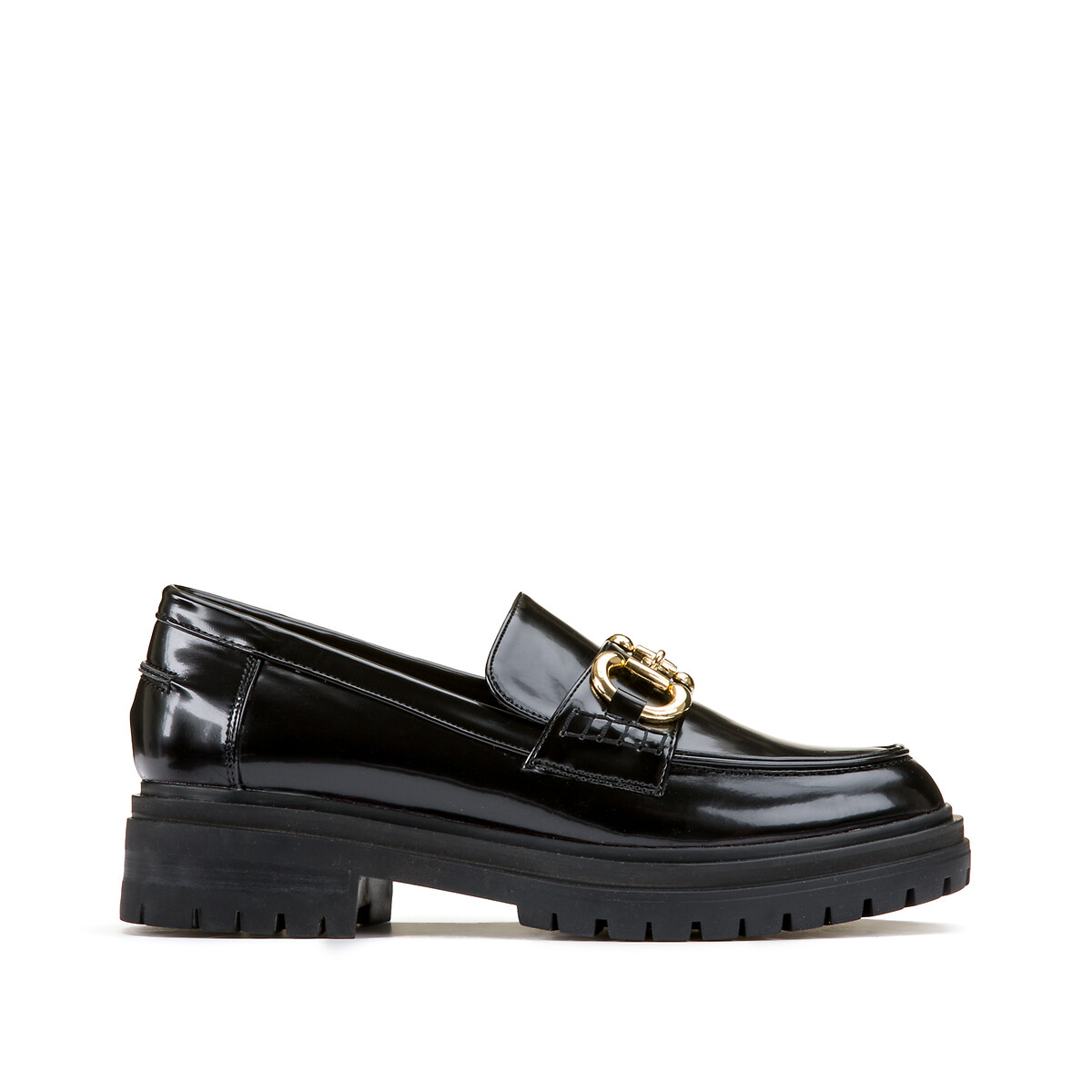 Wide fit buckle loafers, black, La Redoute Collections Plus | La Redoute