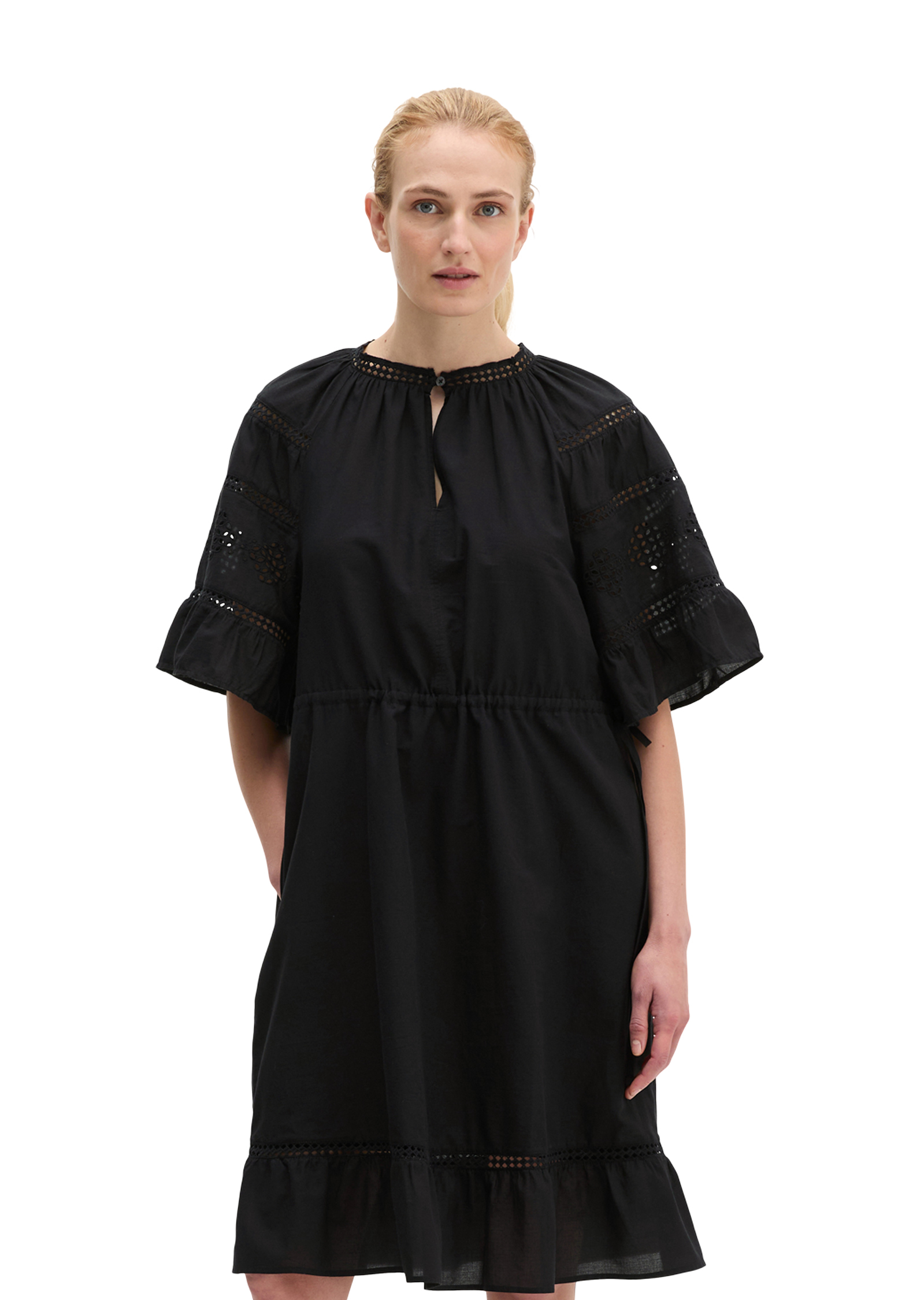 Robe boho de style folklorique loose en voile de coton brodé, MARC O'POLO